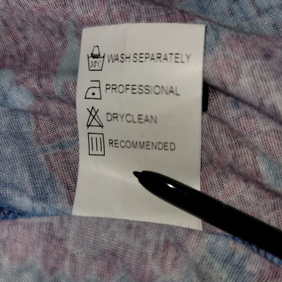 Misslook Blue Floral V-Neck Tunic Top - Picture 12 of 12